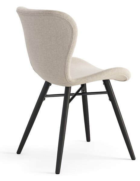 MAZZONI EXPORT ALTEA Bej (țesătură Rio 40) / picioare negre – SCAUN MODERN PENTRU LIVING / SUFRAGERIE / BUCĂTĂRIE / BIROU