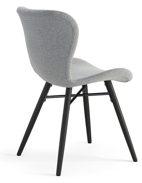 MAZZONI EXPORT ALTEA Gri (țesătură Rio 180) / picioare negre – SCAUN MODERN PENTRU LIVING / SUFRAGERIE / BUCĂTĂRIE / BIROU