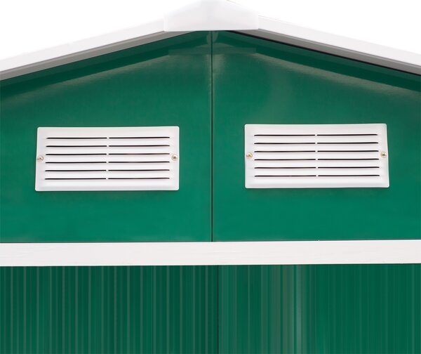 Casuta Pentru Unelte de Gradina Outsunny, Lamiera si Fier Verde 277x191x192cm | Aosom Romania