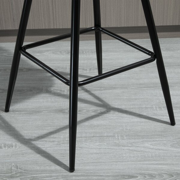 HOMCOM Set 2 Scaune Înalte în Stil Nordic cu Spătar și Suport pentru Picioare, 45x47x88 cm, Albastru | Aosom Romania