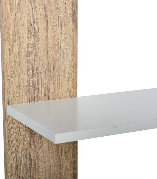 HOMCOM Bibliotecă de Perete cu 5 Rafturi și Dispozitiv Anti-Răsturnare din PAL 45x21x170 cm Alb Stejar | Aosom Romania