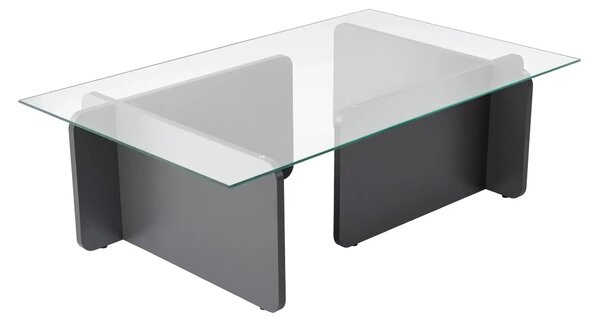 Masuta cafea FLAVIO, gri antracit/transparent, PAL/sticla, 105x65x30 c