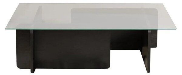 Masuta cafea FLAVIO, negru/transparent, PAL/sticla, 105x65x30 cm