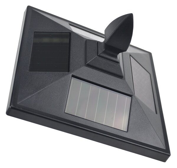 Outsunny Lanternă Solară pentru Grădină, Felinar LED cu Panouri Solare, Design Modern, 18x18x160 cm, Negru | Aosom Romania