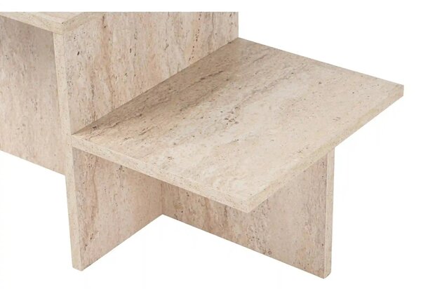 Masuta cafea HARMONY, bej cu efect de piatra travertin, PAL, 80x40x40