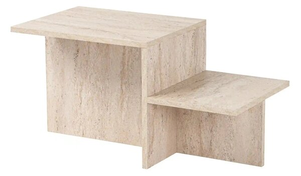 Masuta cafea HARMONY, bej cu efect de piatra travertin, PAL, 80x40x40