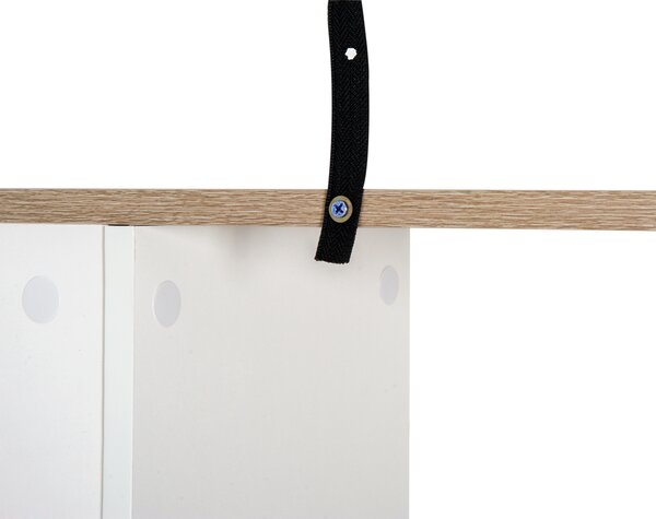 Biblioteca Design Modern 4 rafturi Lemn Natural si Alb, 60x24x148cm HOMCOM | Aosom Romania