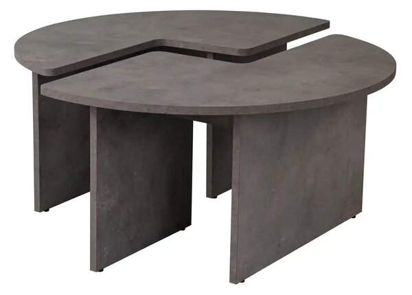 Masuta cafea MOIRA, gri beton, PAL, 90x90x41 cm