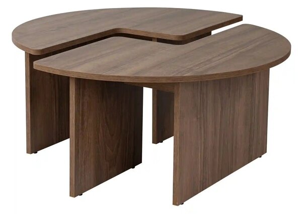 Masuta cafea MOIRA, nuc, PAL, 90x90x41 cm
