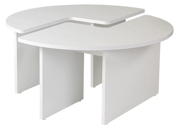 Masuta cafea MOIRA, alb natural, PAL, 90x90x41 cm