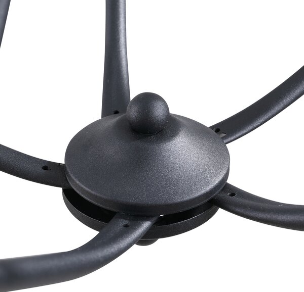 HOMCOM Lustră Suspendată Design Împletit, Candelabru Oțel cu 5 Brațe, Iluminat Elegant Sufragerie 158x45 cm, Negru | Aosom Romania