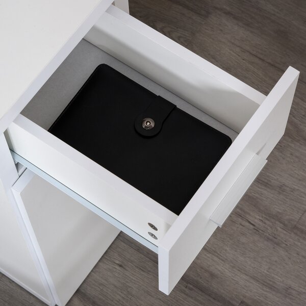 HOMCOM Birou Unghiular Modern din Lemn Spațiu de Lucru Generos 140x107x74.6 cm Design Contemporan pentru Birou | Aosom Romania