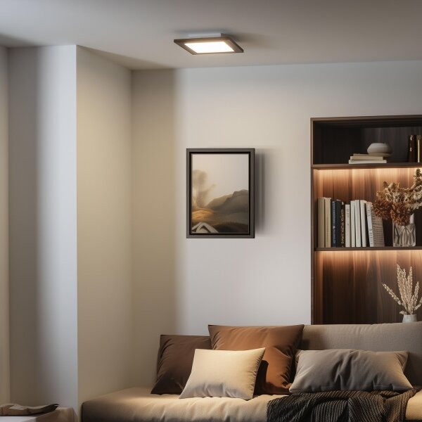 Plafonieră LED Brilagi SLIMFRAME WOOD LED/25W/230V 34x34 cm maro închis