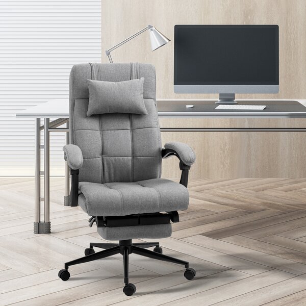 Vinsetto Scaun de Birou Ergonomic Rabatabil cu Tetiera și Suport pentru Picioare Detasabil, Confort Superior, Negru | Aosom Romania