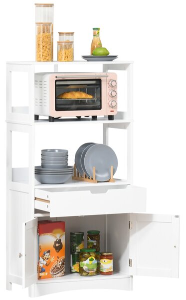 Kleankin Dulap multifunctional cu rafturi, MDF, 60x33x122.5 cm, Alb | Aosom Romania