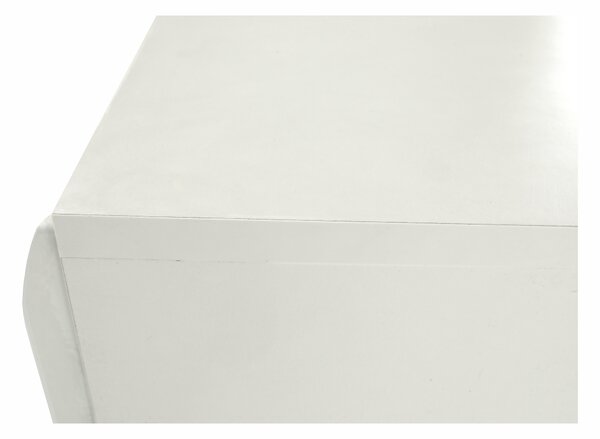 KONDELA Comodă, albă strălucitoare HG/stejar sonoma închis, LYNATET TYP 42