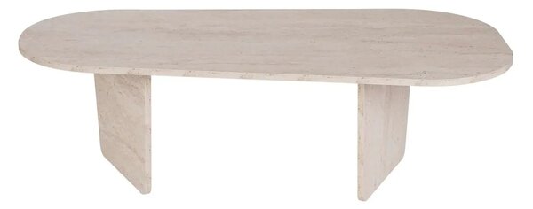 Masuta cafea OVALIS, travertin, PAL, 130x65x40 cm