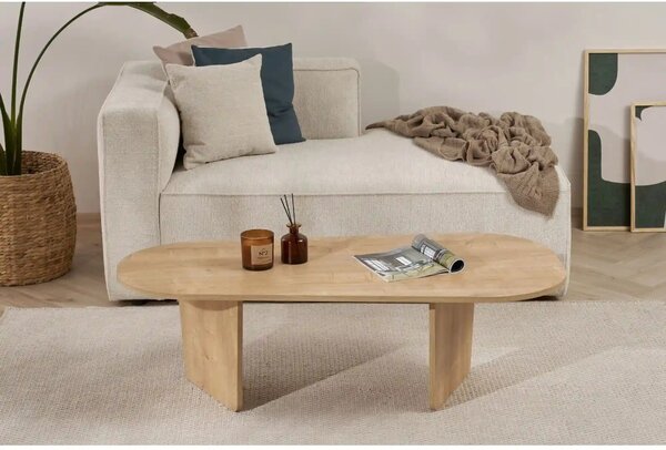 Masuta cafea OVALIS, stejar, PAL, 130x65x40 cm
