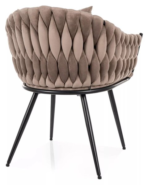 Scaun NUVO, bej inchis - Bluvel 40, stofa catifelata/metal, 62x47x86 cm