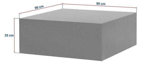 Masuta cafea PRIZMA, alb cu efect de marmura, 90x90x35 cm