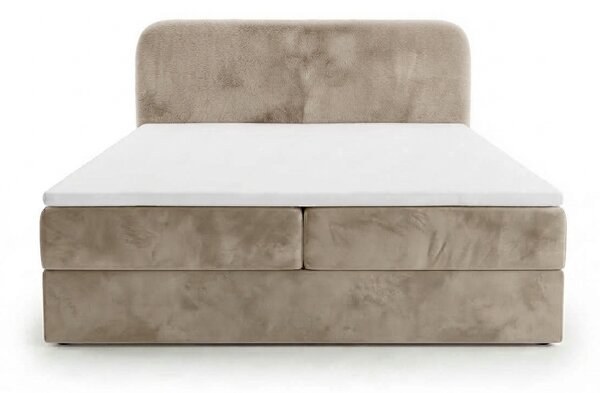 Pat tapitat boxspring FORENA 160x200 cm bej Saltea: Saltea cu arcuri Bonell