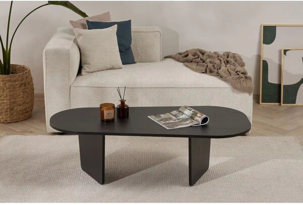 Masuta cafea OVALIS, negru, PAL, 130x65x40 cm