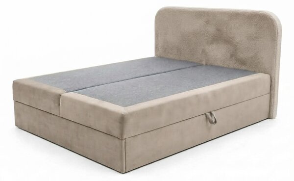Pat tapitat boxspring FORENA 160x200 cm bej Saltea: Saltea cu arcuri Bonell