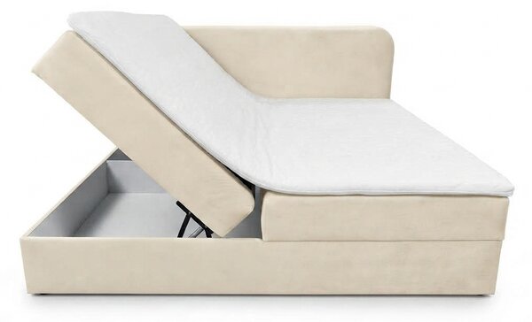 Pat tapitat boxspring FORENA 160x200 cm bej Saltea: Saltea cu arcuri Bonell