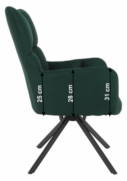 KONDELA Scaun de design, ţesătură verde, KOMODO