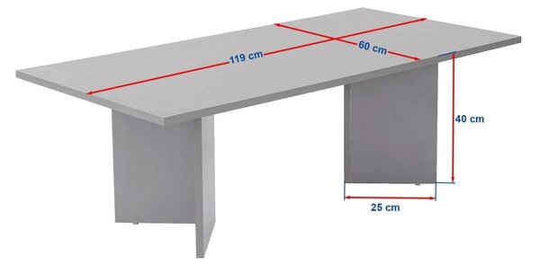Masuta cafea SABIN, bej cu efect de piatra travertin, PAL, 119x60x40 c