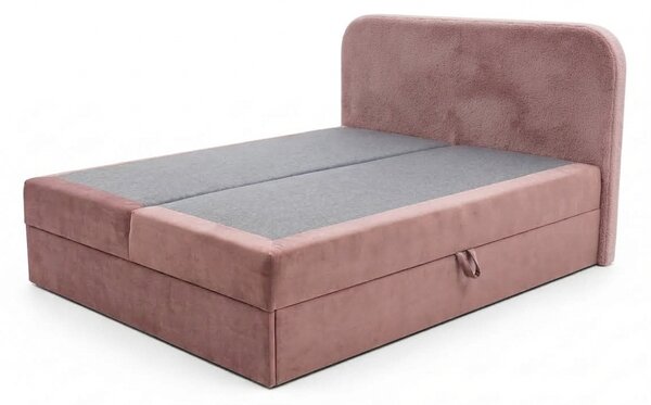 Pat tapițat boxspring FORENA 160x200 cm roz vechi Saltea: Saltea cu arcuri Bonell