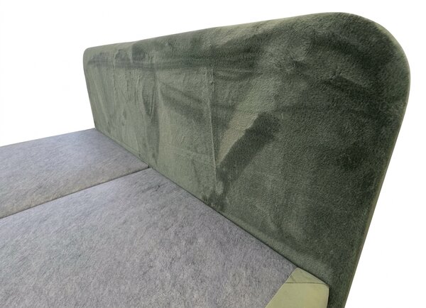 Pat tapițat boxspring FORENA 140x200 cm verde inchis Saltea: Saltea cu arcuri Bonell