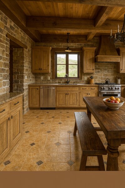 Linoleum PVC, Model Kelso 7099, Latime 200 cm, Bej 200 x 200
