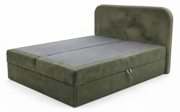Pat tapițat boxspring FORENA 140x200 cm verde inchis Saltea: Saltea cu arcuri Bonell