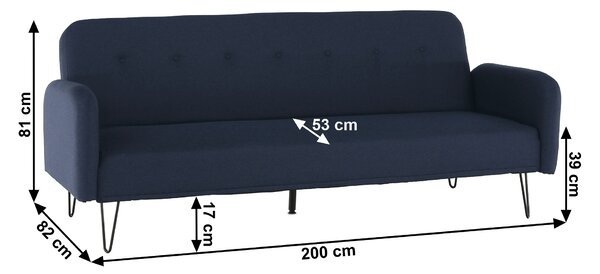 KONDELA Canapea extensibilă, albastru închis, PULSA
