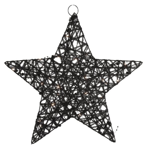 Decoratiune de Craciun stea STARIELLE cu iluminare LED 30 cm, neagra