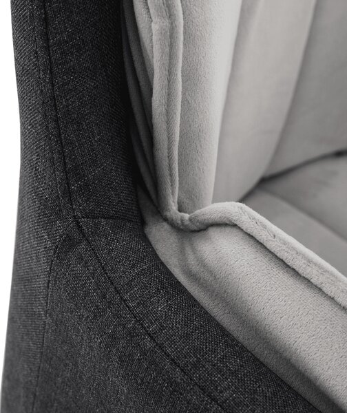 KONDELA Scaun bucătărie, catifea Velvet gri/material textil, CHIMENA