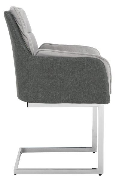 KONDELA Scaun bucătărie, catifea Velvet gri/material textil, CHIMENA