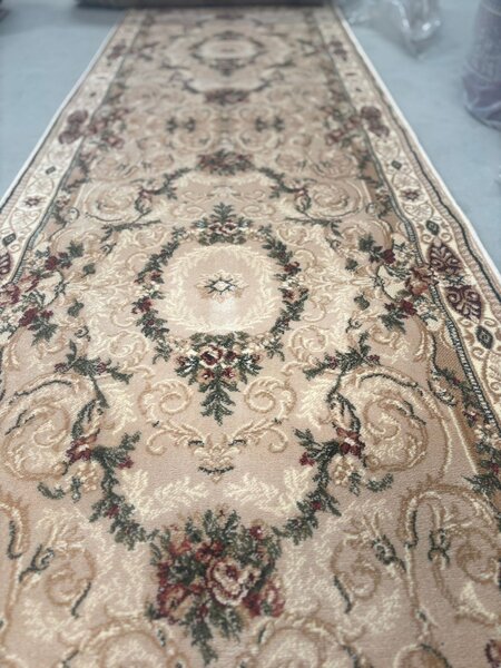 Traversa Hol, Model Clasic 15002 110, Festonata Latime 120 cm, Crem Bej 120 x 500