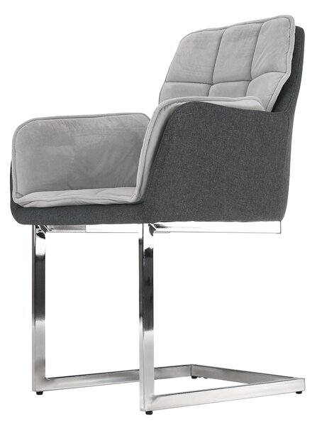 KONDELA Scaun bucătărie, catifea Velvet gri/material textil, CHIMENA
