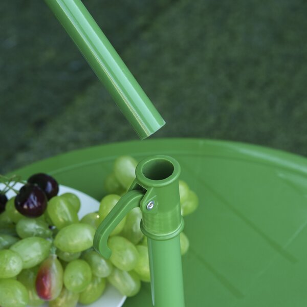 Outsunny Set Masa de Gradina cu 2 Scaune Pliabile si Umbrela pentru Copii din Metal si Poliester, Verde | Aosom Romania