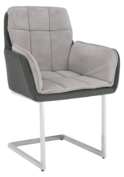 KONDELA Scaun bucătărie, catifea Velvet gri/material textil, CHIMENA