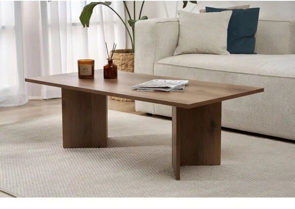 Masuta cafea SABIN, nuc inchis, PAL melaminat, 119x60x40 cm