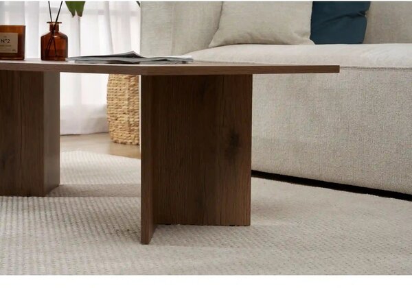 Masuta cafea SABIN, nuc inchis, PAL melaminat, 119x60x40 cm
