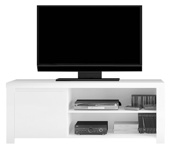 KONDELA Masă TV 1D / 160, alb lucios, LINDY