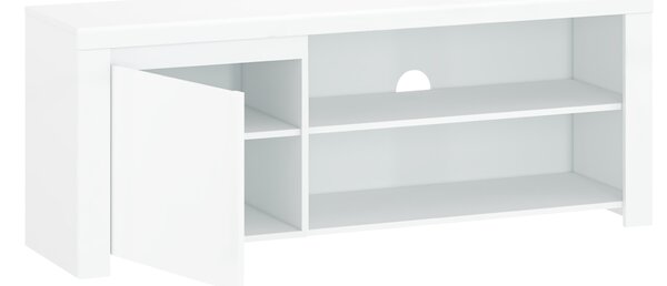 KONDELA Masă TV 1D / 160, alb lucios, LINDY