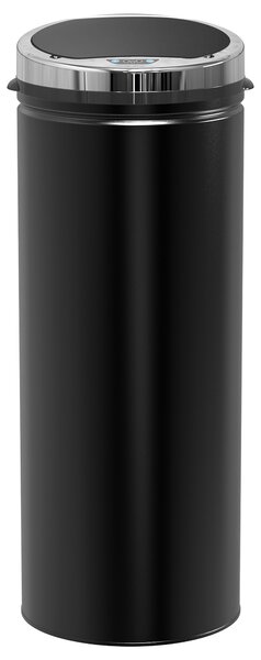 HOMCOM Coș de Gunoi Inteligent cu Senzor, 50L, Oțel Inox și Plastic, Negru, 30.5x30.5x81.5cm | Aosom Romania