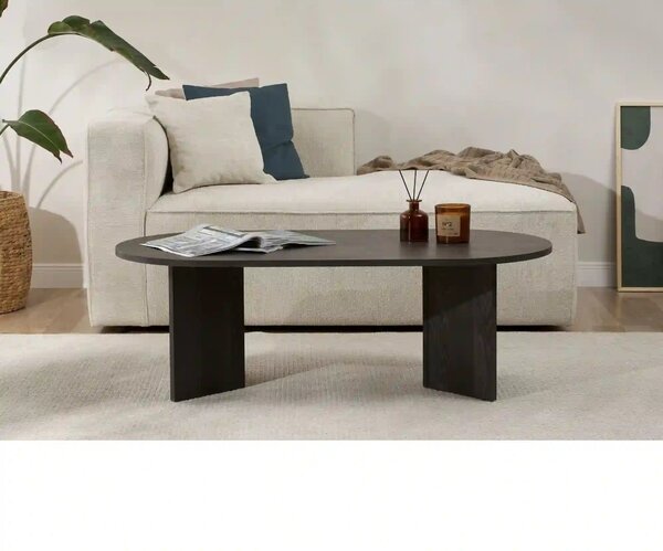 Masuta cafea SABLE, negru, PAL, 119x60x40 cm