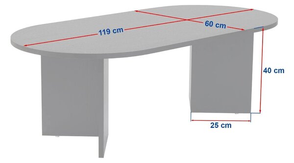 Masuta cafea SABLE, stejar, PAL, 119x60x40 cm