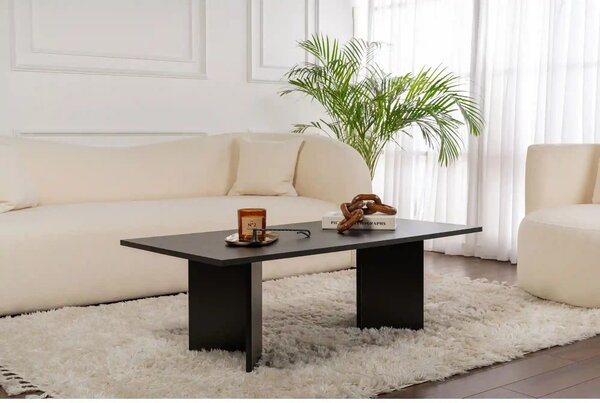 Masuta cafea SABIN, negru, PAL melaminat, 119x60x40 cm